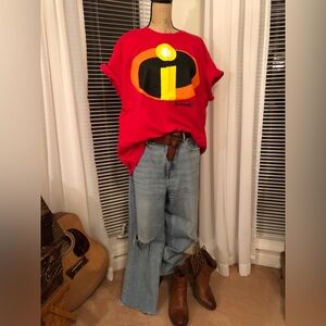 Disney Store Exclusive Vintage Y2K Pixar Incredibles Mens 2XL T-Shirt Red